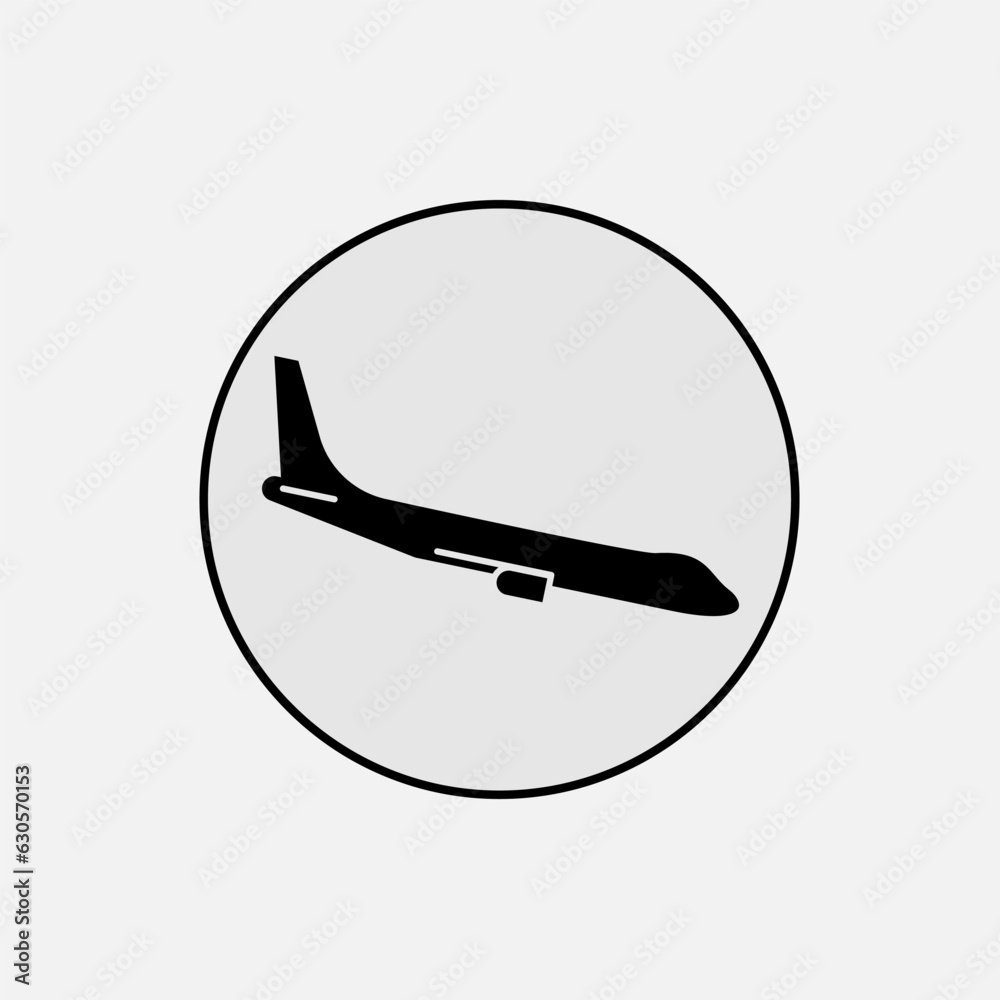 Plane Icon. Traveler, Transporter.  Aircraft Symbol - Vector.     