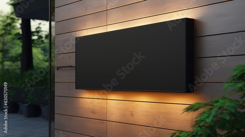 Mockup outdoor wall store shop sign