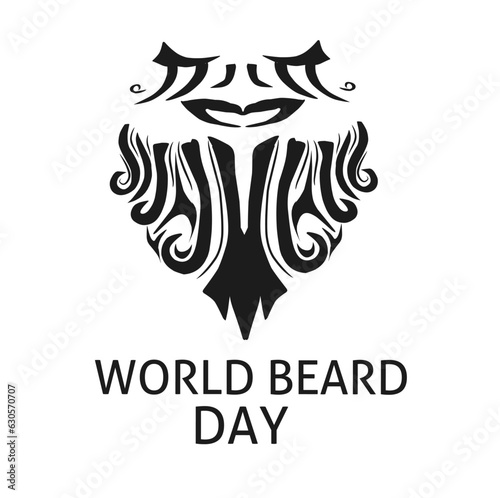 vector illustration. World Beard Day abstract stylized beard