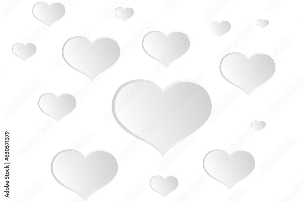 Digital png illustration of white heart pattern on transparent background