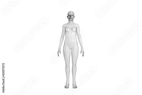 Digital png digital silhouette of woman body standing on transparent background