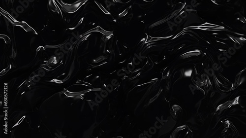 4k deep black liquid abstract background. Dark fluid water surface. Acrylic elegant cover. 3d creative dynamic poster. Black Friday Sale BG. Luxury premium. Marble wave, Generative AI