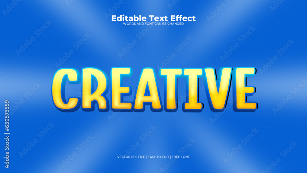 Creative blue editable text effect