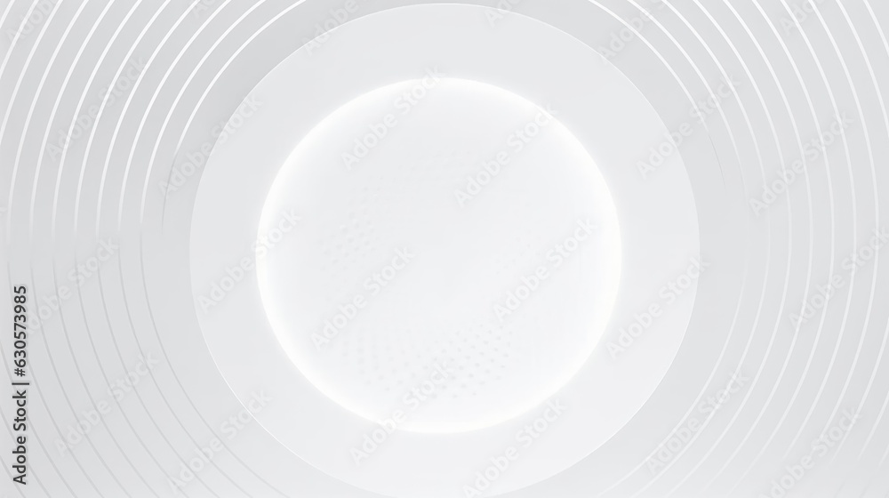 custom made wallpaper toronto digital4k light grey white gradient seamless background. 3d circle rings with halftone dots pattern. Blank elegant universal frame. Digital soft geometric, Generative AI