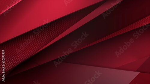 3d Abstract luxury maroon polygonal shapes. Red gradient with diagonal stripes. Geometric graphic dynamic background. Luxuries dark backdrop. Simple elegant minimal blank poster cover, Generative AI