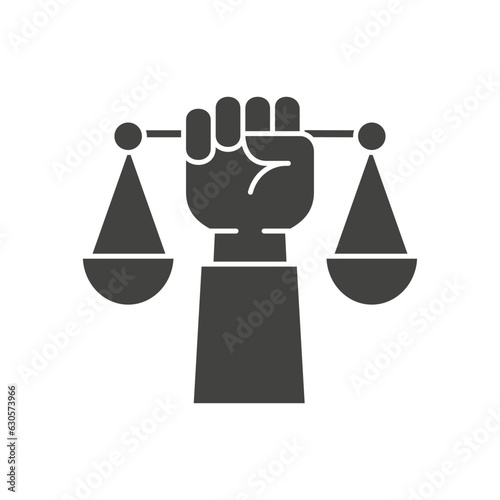 Civil rights glyph icon. Vector illustration isolated on white background.