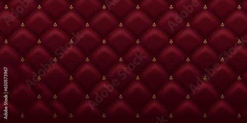 Deep burgundy seamless pattern. Can be used for premium royal party. Luxury template with vintage leather texture wallpaper. Background for invitation, Generative AI