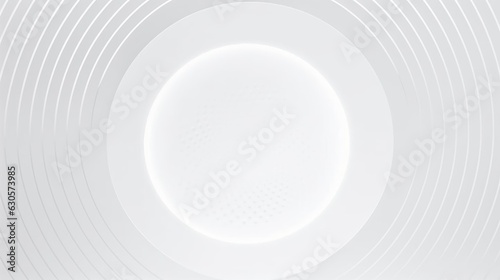 4k light grey white gradient seamless background. 3d circle rings with halftone dots pattern. Blank elegant universal frame. Digital soft geometric, Generative AI