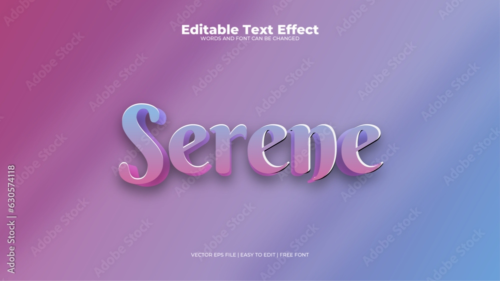Serene soft purple editable text effect
