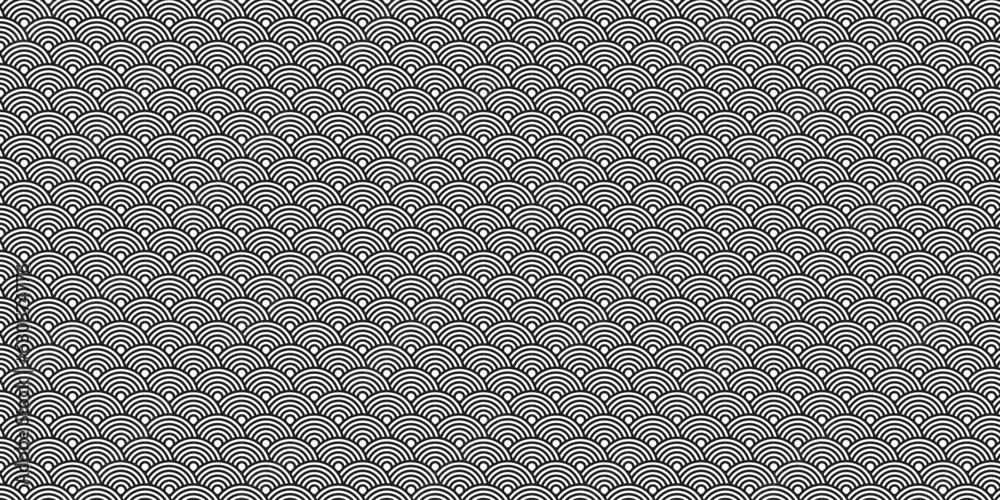 vector seamless japanese pattern with wavy motif in black and white on white background vector seamless japanese pattern with wavy motif in black and white on white background