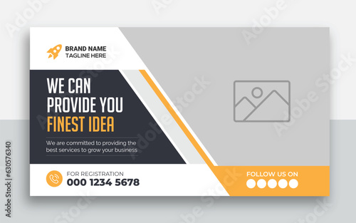 Business youtube thumbnail and web banner template