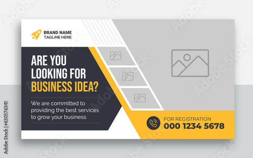 Business youtube thumbnail and web banner template
