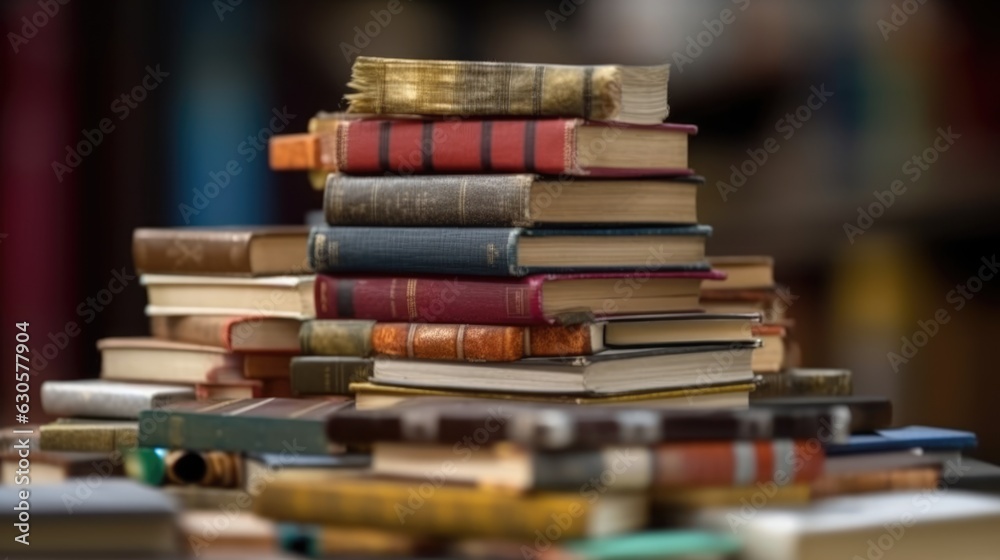 Hardcover books. Library background. Hardcover books. Library background.