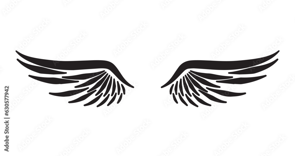 Fototapeta premium Silhouette Angel Wings Vector