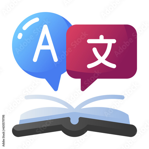 Language flat icon