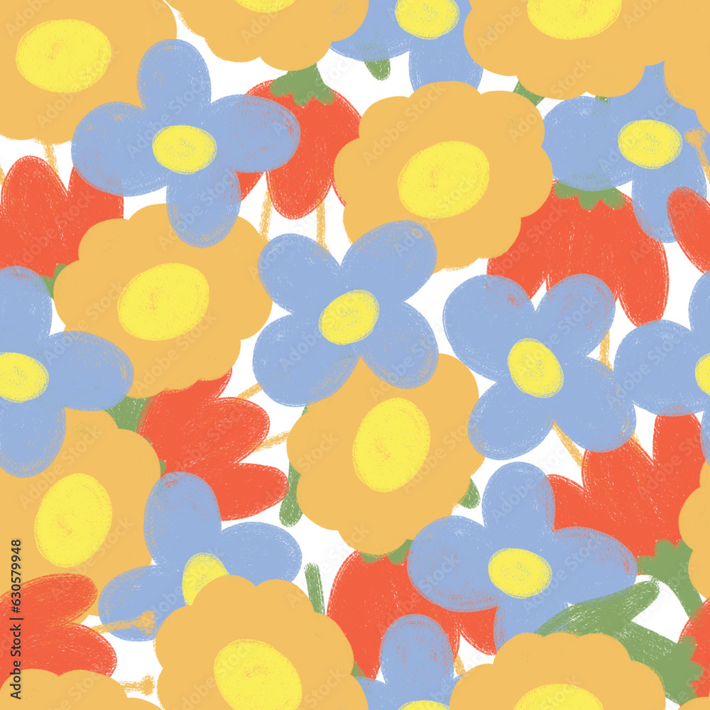 Seamleass pattern colorfull cute flower Seamleass pattern colorfull cute flower