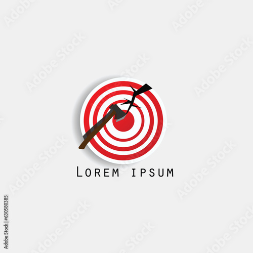 logo vector illustration of a target board axe
