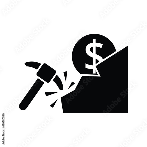 Crypto bitcoin mining vector icon