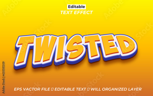 Free vector editable Twisted text effect, 3d text effect	