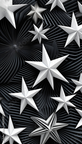 black and white stars desigen shape Ai generated