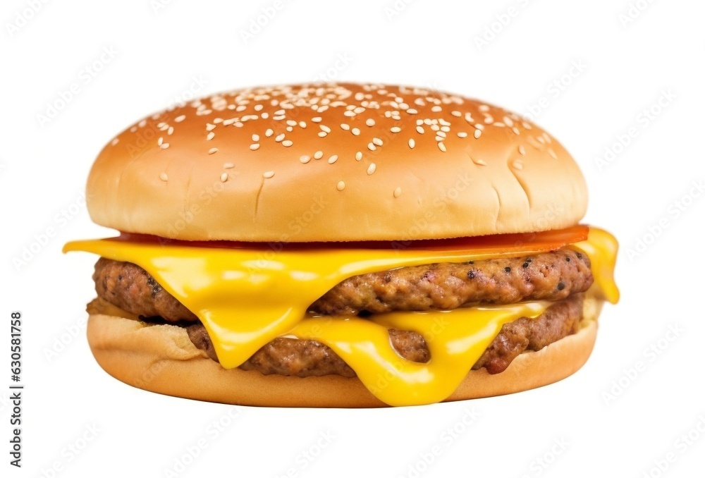 Juicy cheeseburger on white background Juicy cheeseburger on white background