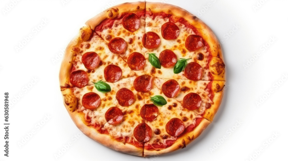 Pizza isolated on white black background