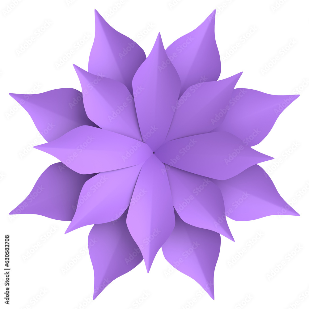 Paper flower. 3D flower. 3D illustration. Paper flower. 3D flower. 3D illustration.