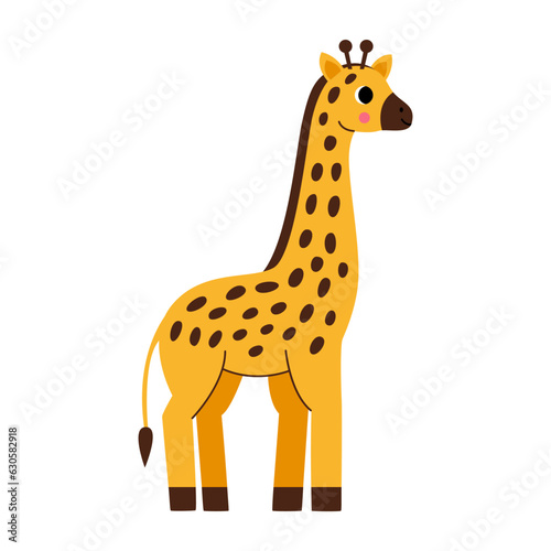 Vector picture of cute giraffe isolated on white background.