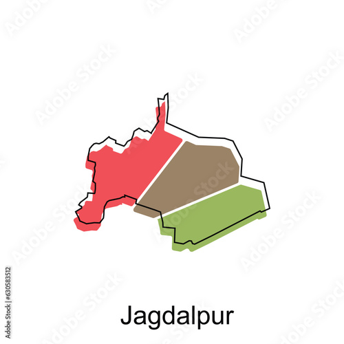 Map Of Jagdalpur City Modern Simple Geometric, illustration vector design template photo