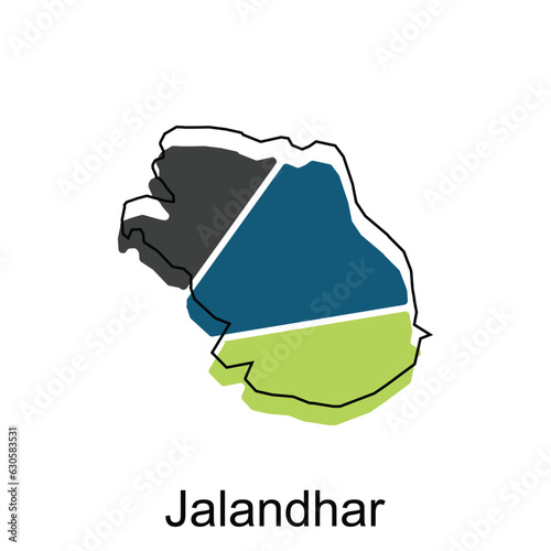 Map Of Jalandhar City Modern Simple Geometric, illustration vector design template photo
