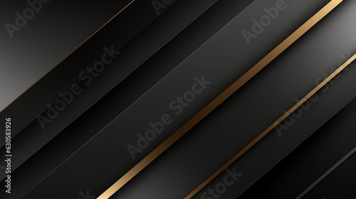 luxury black grey gradient backgrounds with diagonal golden metallic stripes. Geometric graphic. Seamless looped dark backdrop. Simple elegant universal minimal 3d sale, Generative AI