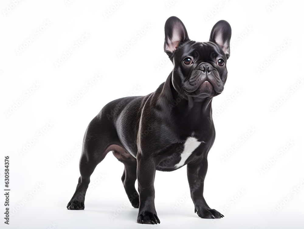 French Bulldog dogs are cross breeds between the English Bulldog and Boston Terrier. Have a lovely face until it became the second most popular in
 the world ever. Generative AI. Illustration.
