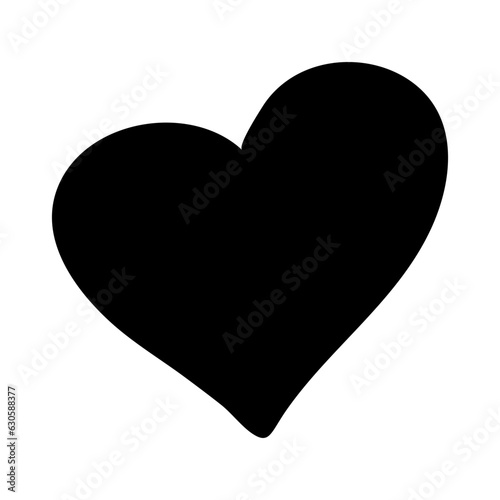 Heart doodle. Hand drawn love symbol, Cute decorative heart icon.