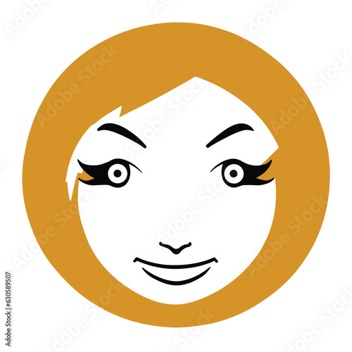 Vector illustration of circle face on white background