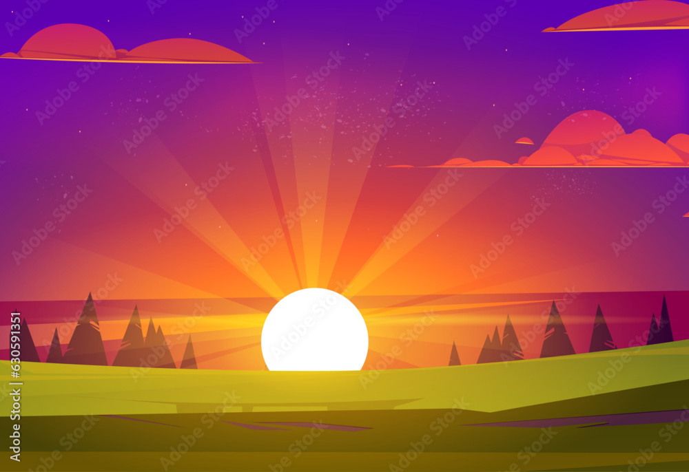 Sunset landscape background
