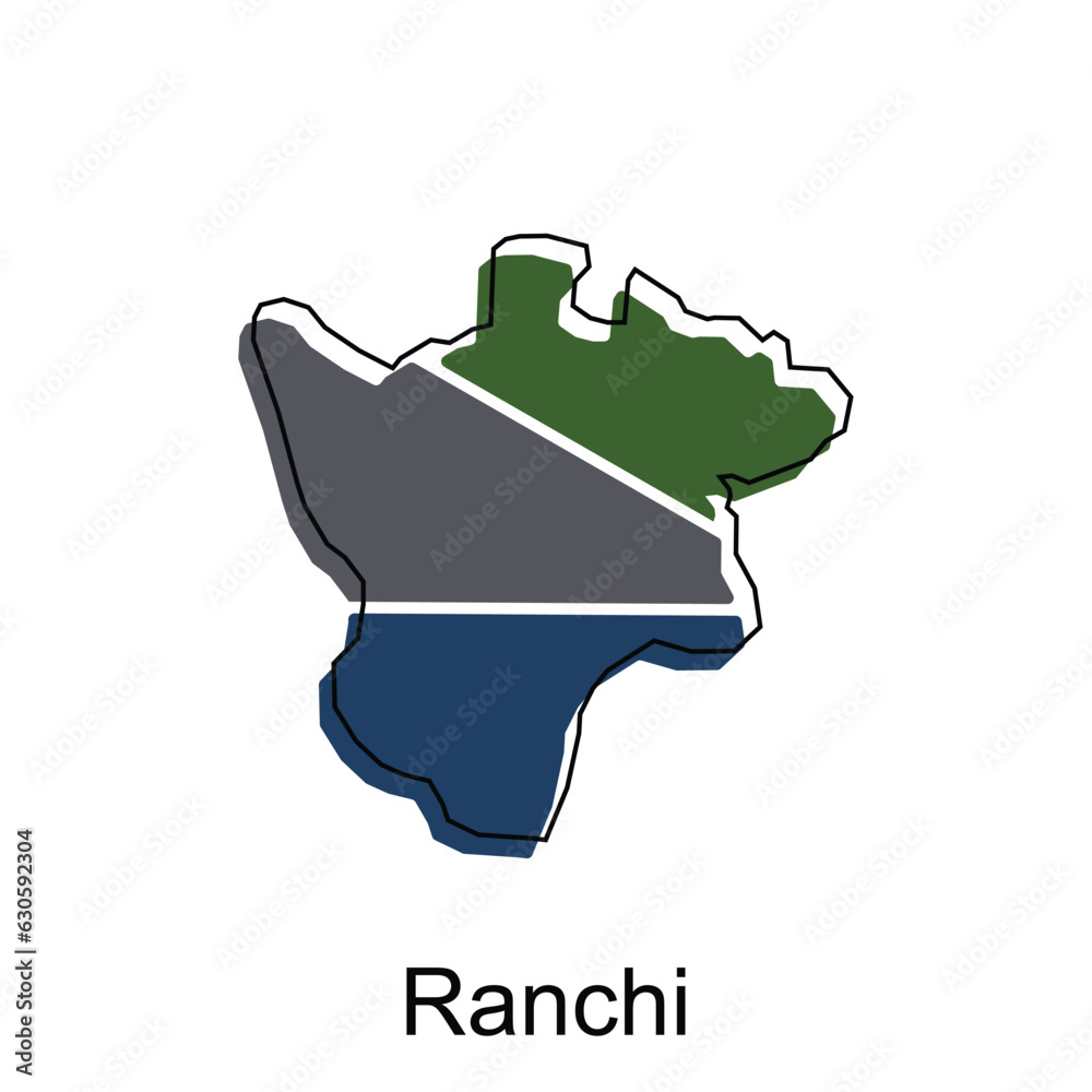 Ranchi City of India Country map vector illustration design template Ranchi City of India Country map vector illustration design template