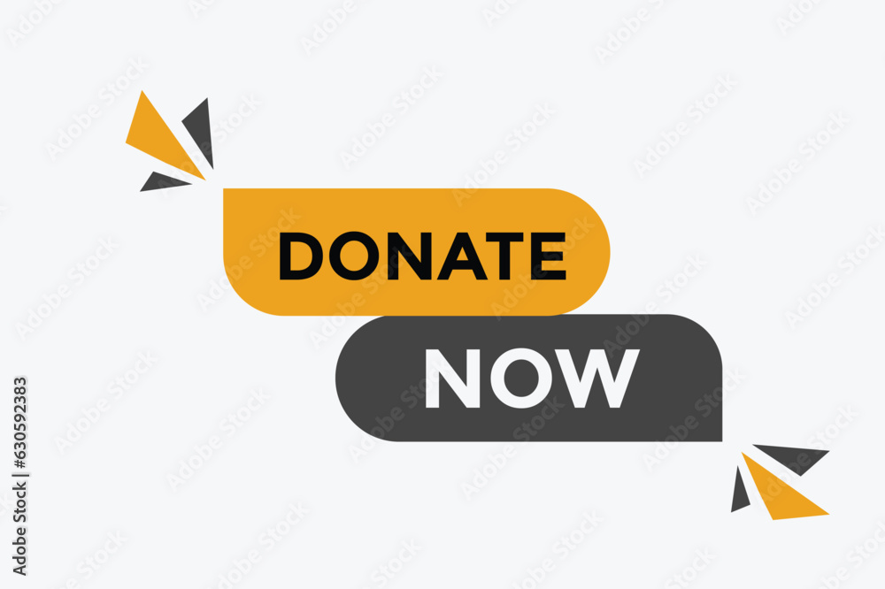 Donate now button web banner templates. Vector Illustration