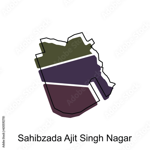 map of Sahibzada Ajit Singh Nagar City modern outline, High detailed illustration vector Design Template photo