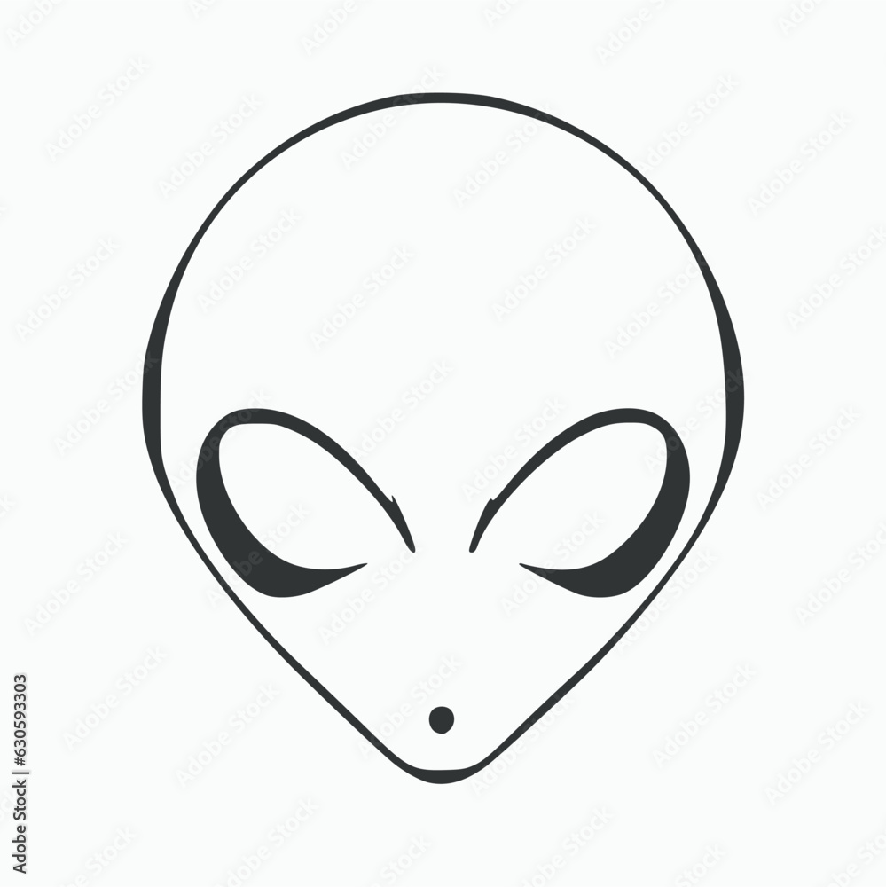 alien head vector illustration isolated on white