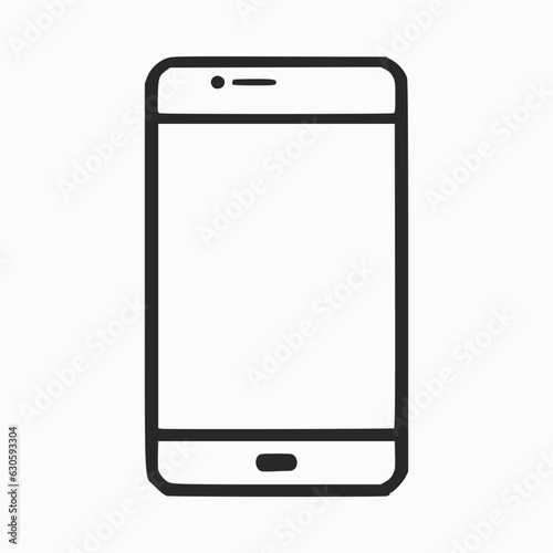 black smartphone vector illustration isolated on white. smart phone vector isolated on white. mobile vector isolated on white
