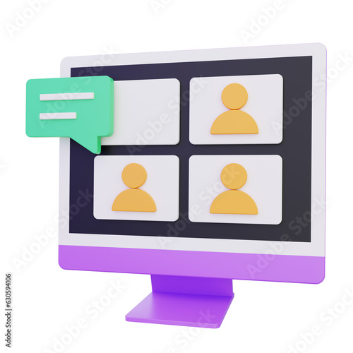 online meeting 3D icon photo