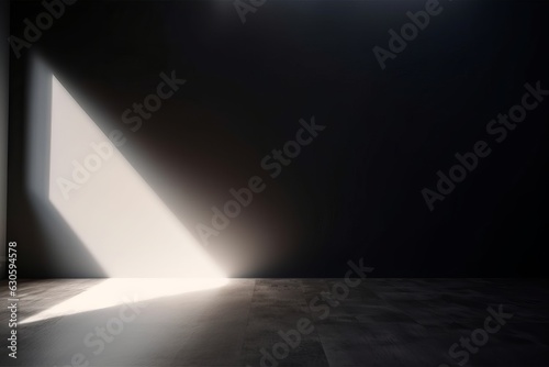 Empty light dark wall with beautiful chiaroscuro. Minimalist background for product presentation  mock up  Generative AI