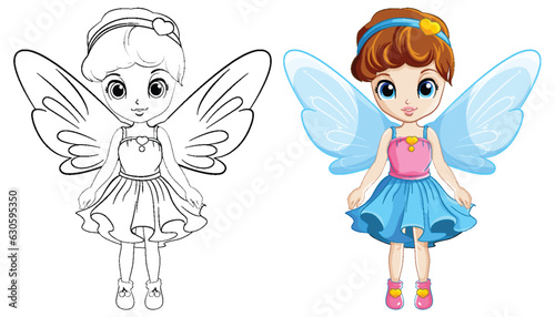 Cute Fairy Girl for Coloring