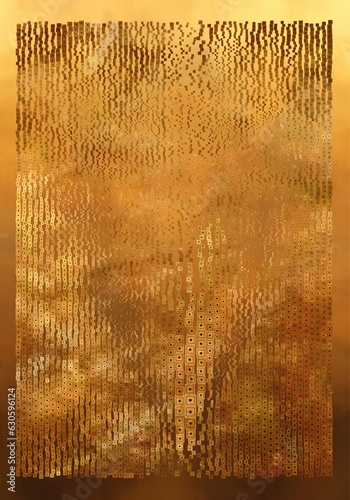 Abstract Geometrical Background. Tile art. Gold theme.