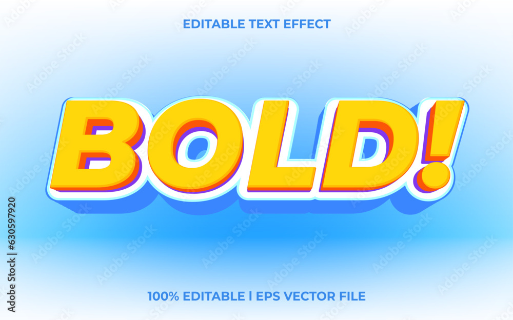 Bold 3d text effect with blue ice theme. bold typography for products tittle