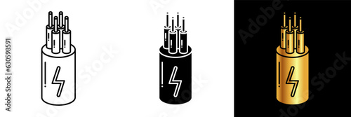 The Wire Icon represents a thin, flexible metal strand used for electrical connections and various applications.