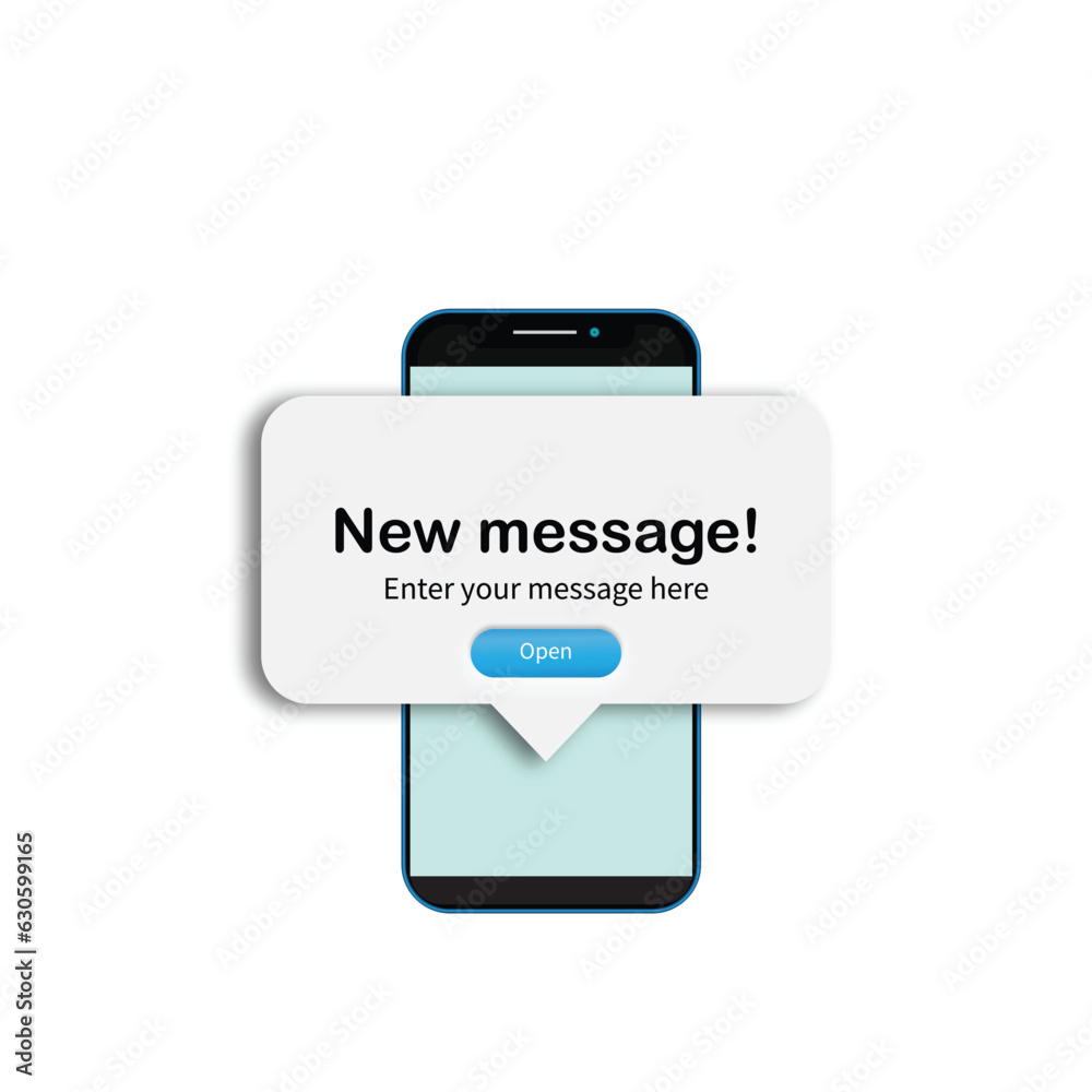 New message notification concept on realistic New message notification concept on realistic