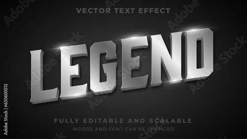 3d luxury silver metallic text style effect template editable text effect