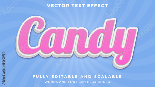 3d cute candy playful text style effect template editable text effect