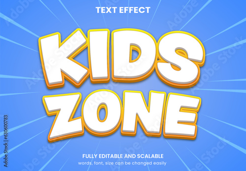colorful kids Comic Cartoon tittle 3d graphic style editable text effect